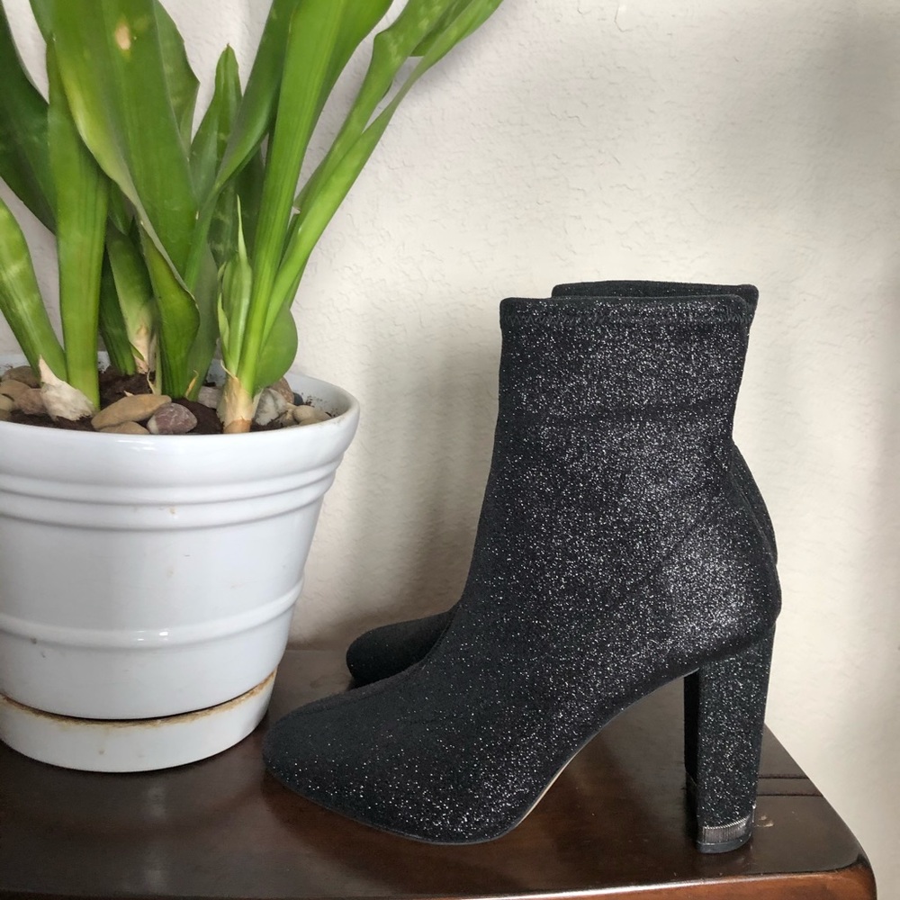 Michael Kors Mandy Glitter Stretch-Knit Ankle Boot